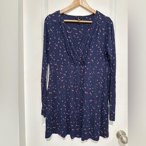 Long Tall Sally LTS Navy and Pink Star Long Sleeve Tunic Dress Women’s Medium